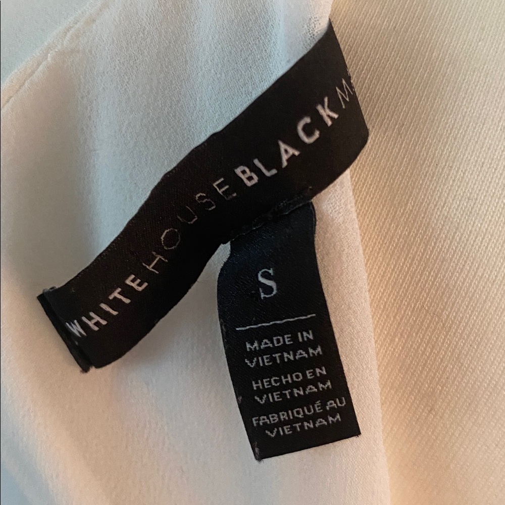 WHBM ivory lined embroidery front & cuffs small blouse - Picture 8 of 10